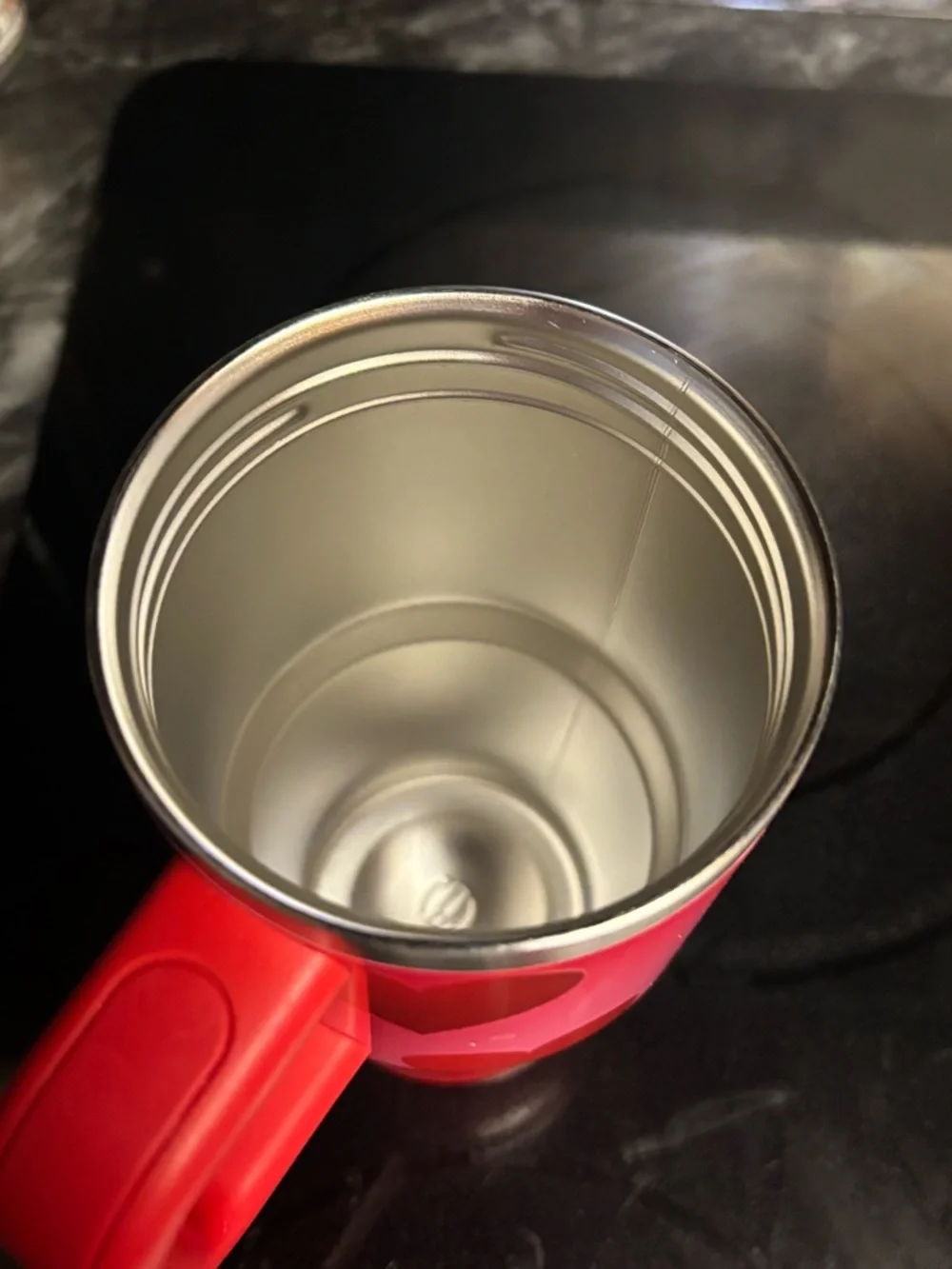 Stanley Pink Travel Mug with Red Heart Pattern - Picture 3 of 5